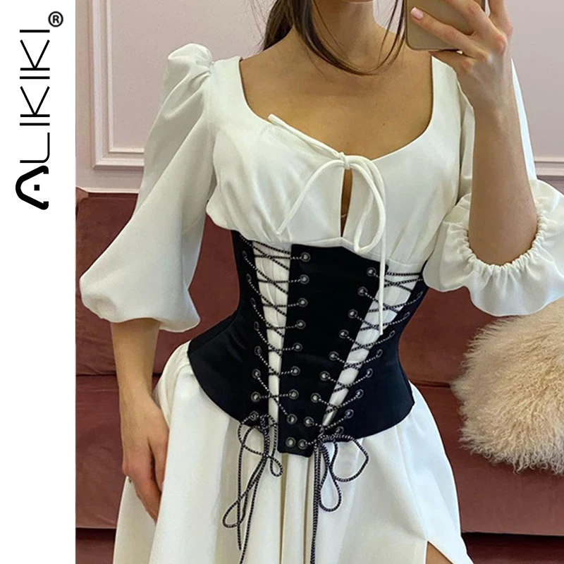 

Женский атласный укороченный топ на шнуровке, лиф-корсет, узкий пояс, сексуальный бюстье, корсеты, топ для ношения, Женский формирователь те...