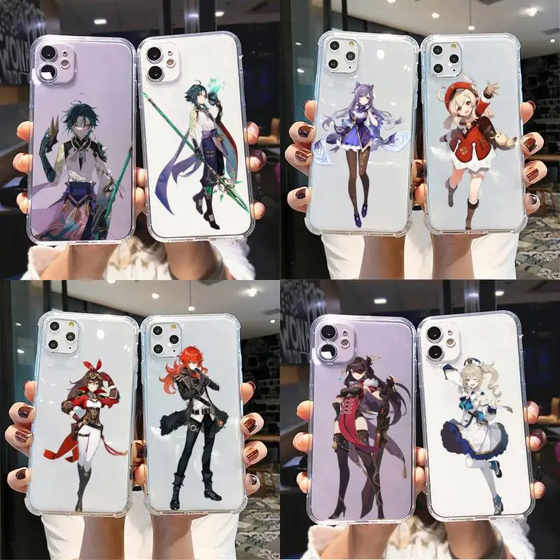 

Genshin impact Characters Phone Case For iPhone X XS MAX 6 6s 7 7plus 8 8Plus 5 5S SE 2020 XR 11 11pro max Clear funda Cover