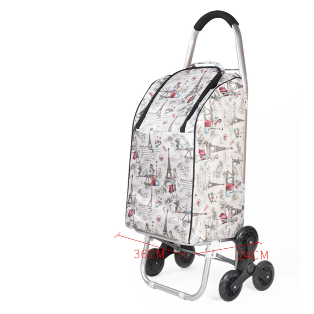 

Shopping Cart for Mom Dad Grandma Portable Groceries Lightweight Stair Climbing Trolley Rolling Swivel Wheels and Removable Bag