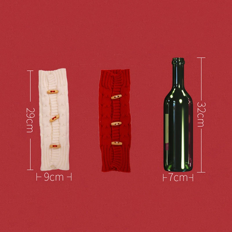 Рождественские Чехлы для бутылок вина новогодние вечерние украшения ужина