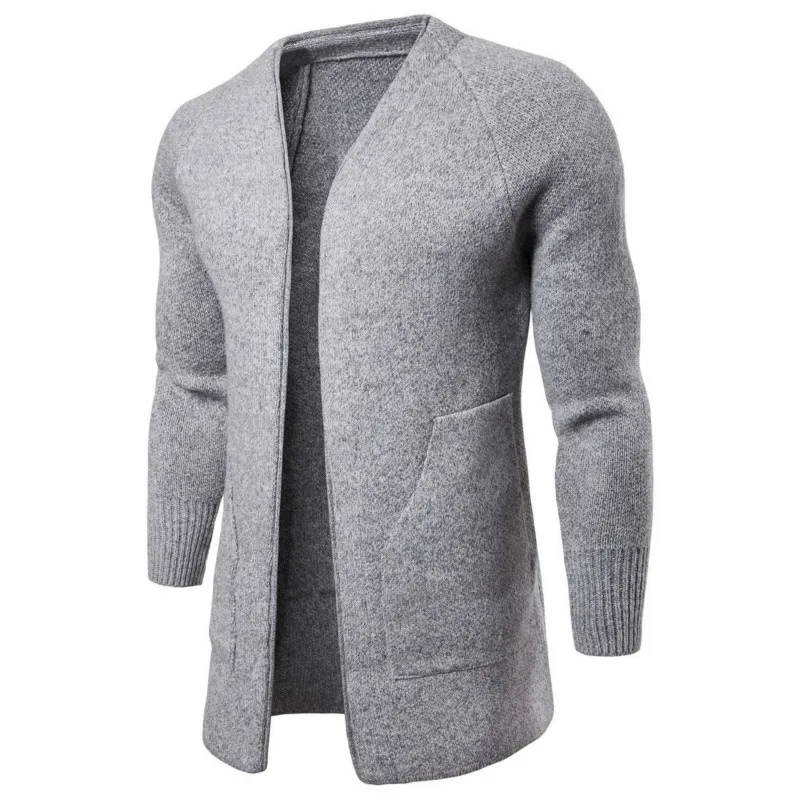 

Men's Autumn Casual Slim Fit Cotton New Solid Color Sweater Fashion Cardigan Knitted Sweatercoat Jackets Thick Warm Knit Outwear