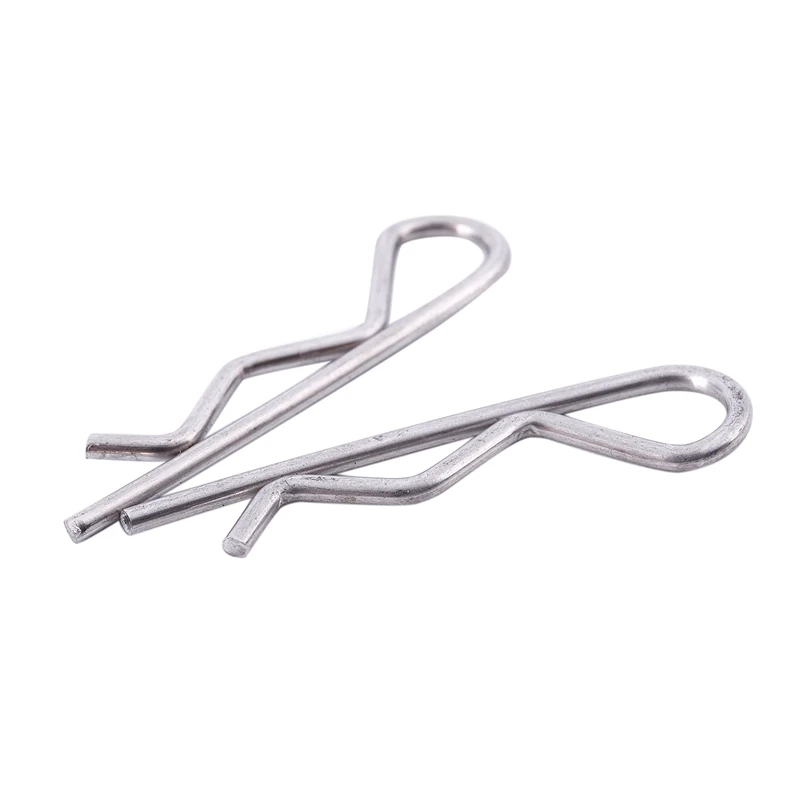 50pcs 1.5mmx35mm Stainless Steel R Shaped Cotter Clip Pin Silver | Обустройство дома