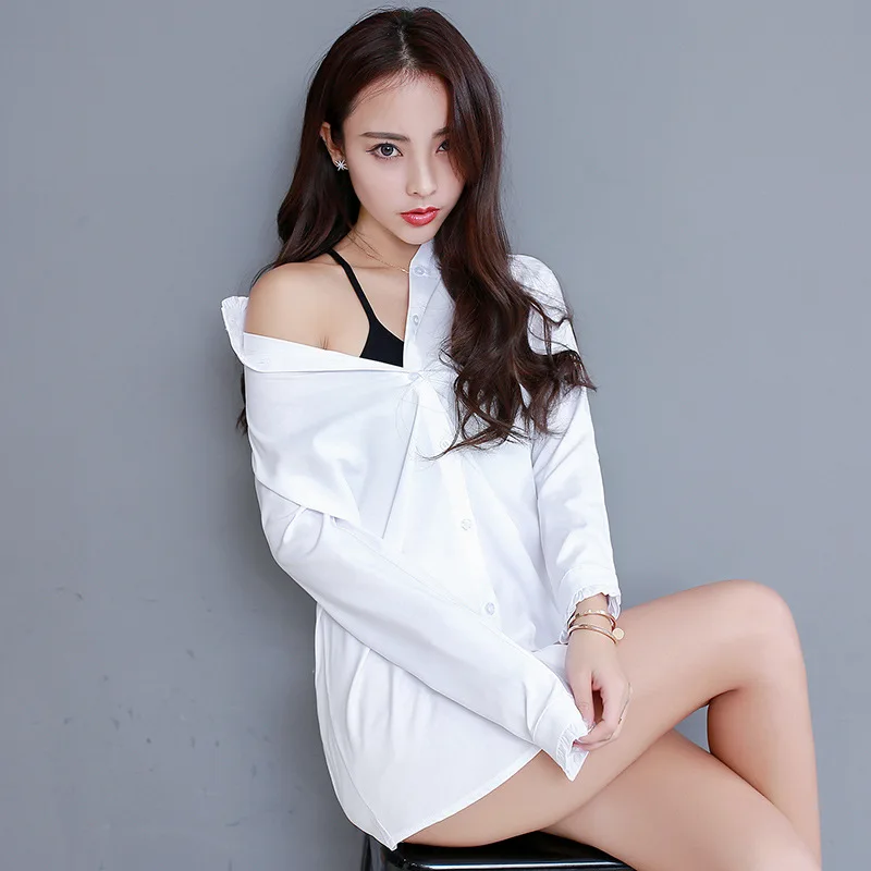 

4XL 5XL Plus Size Women Sexy Chiffon White Blouses Button Long Sleeve Casual Tops Ladies Fashion Female Loose Shirt Clothing