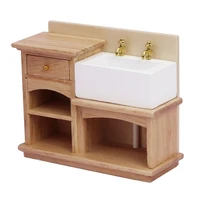 112 wash basin cabinet with ceramic hand sink miniature simulation furniture model for dollhouse bathroom kitchen k0ab