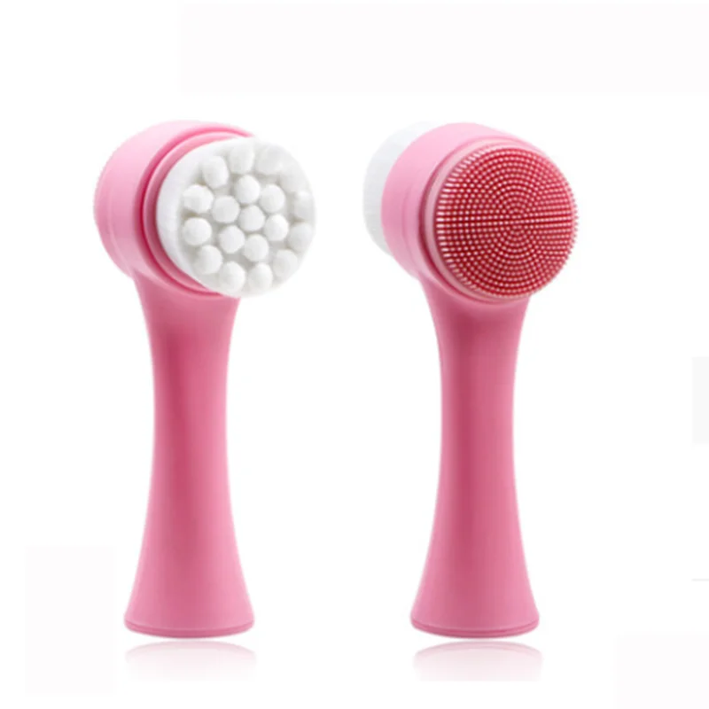 Двухсторонняя силиконовая мини-щетка для очищения лица глубокое очищение пор