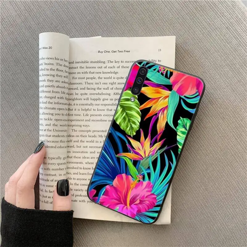 

Retro Colorful Flower Leaf Phone Case For Samsung galaxy S 9 10 20 A 10 21 30 31 40 50 51 71 s note 20 j 4 2018 plus