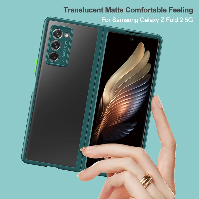 

GKK Translucent Camera Protector Case For Samsung Galaxy Z Fold 2 5G Hard Ultra Thin Matte Cover For Samsung Z Fold 2 Case Coque