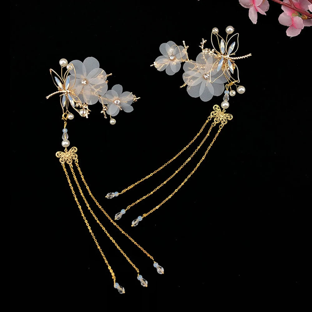 

Chinese Traditional Classical Style Tassel Hairpin Hair Accessories Elegant Wedding Classical Dragonfly Butterfly Headwear