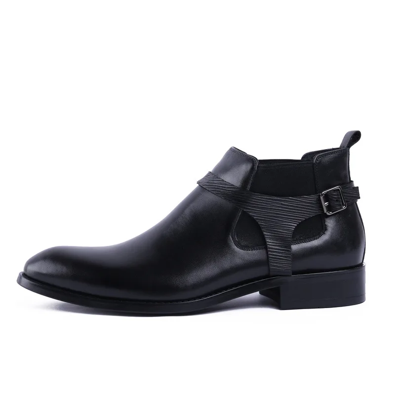 Мужские ботильоны модные черные/коричневые ботинки челси Классические ручной