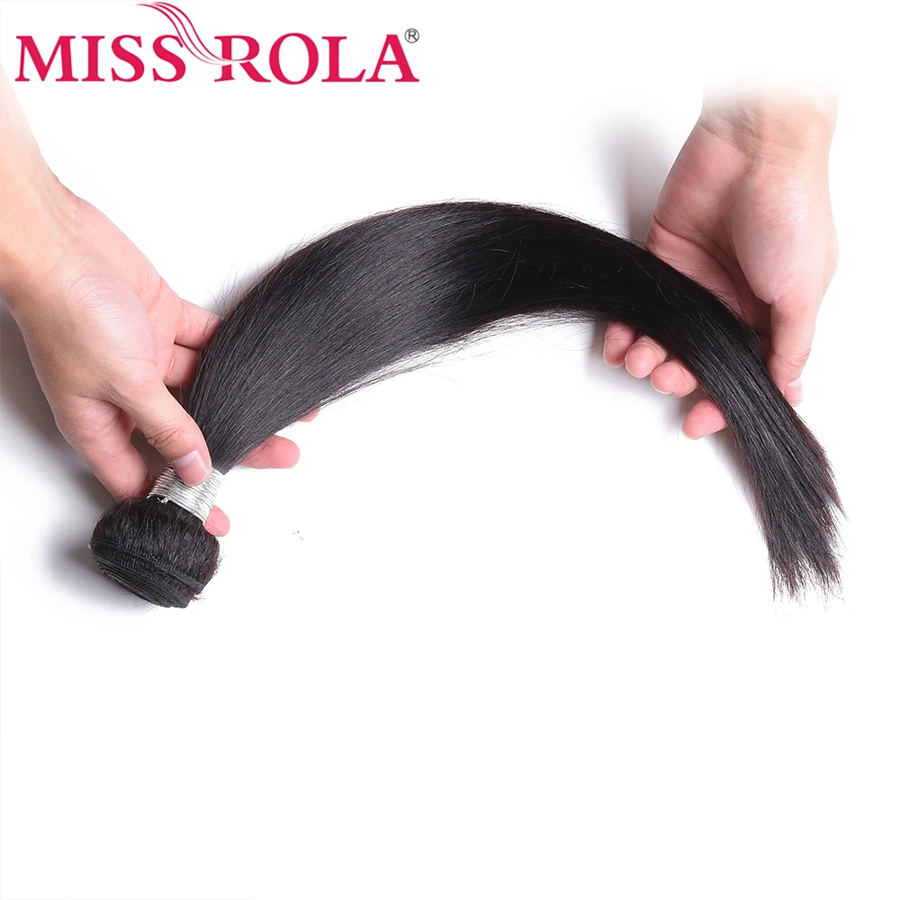 Miss Rola волосы индийские прямые пряди с закрытием натуральный цвет 100% человеческие