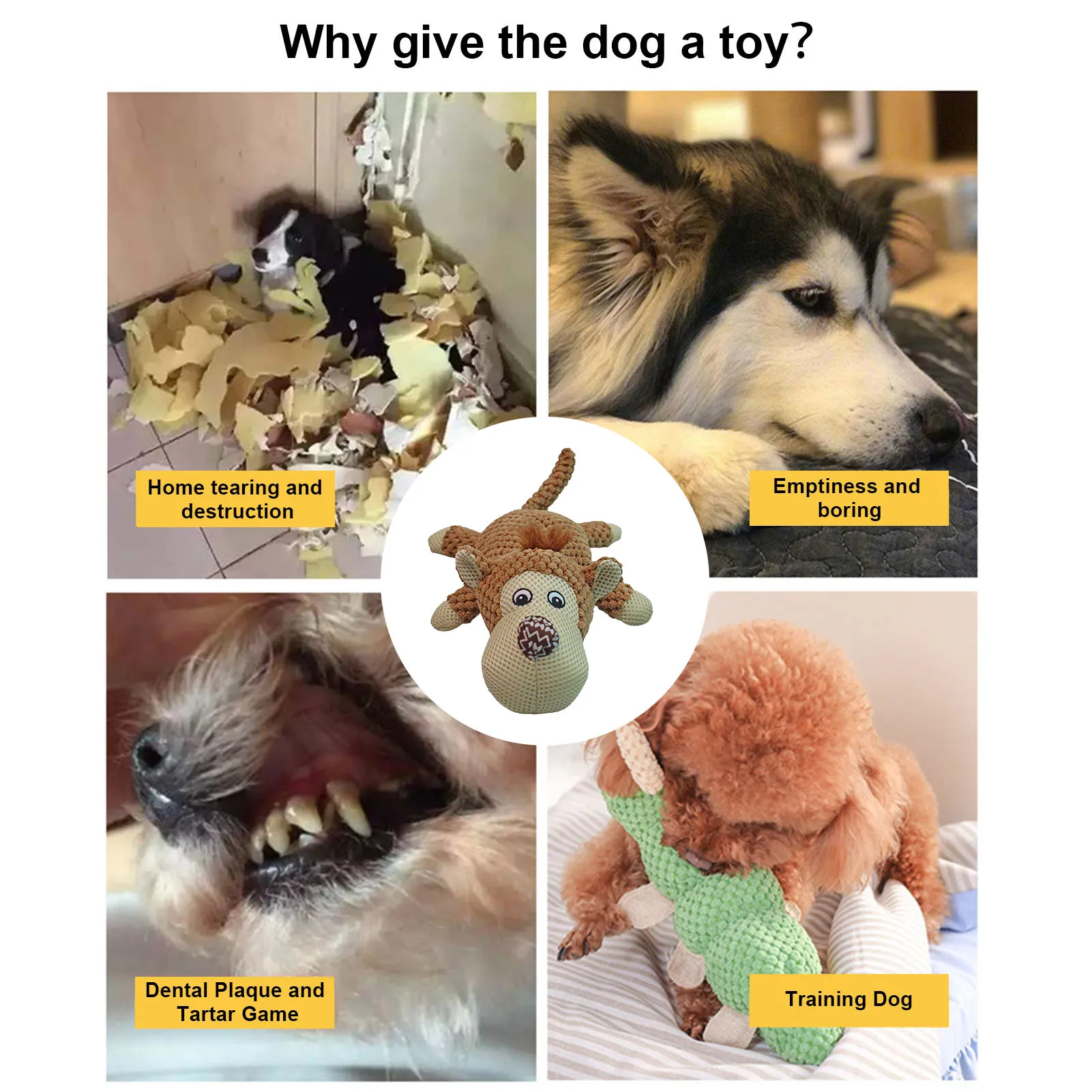 

Corn Fleece Sonding Toy Dog Toys for Dogs Animal Shape Pet Puppy Squeaky Chew Bite Resistant Toy Pets Accessories Supplies