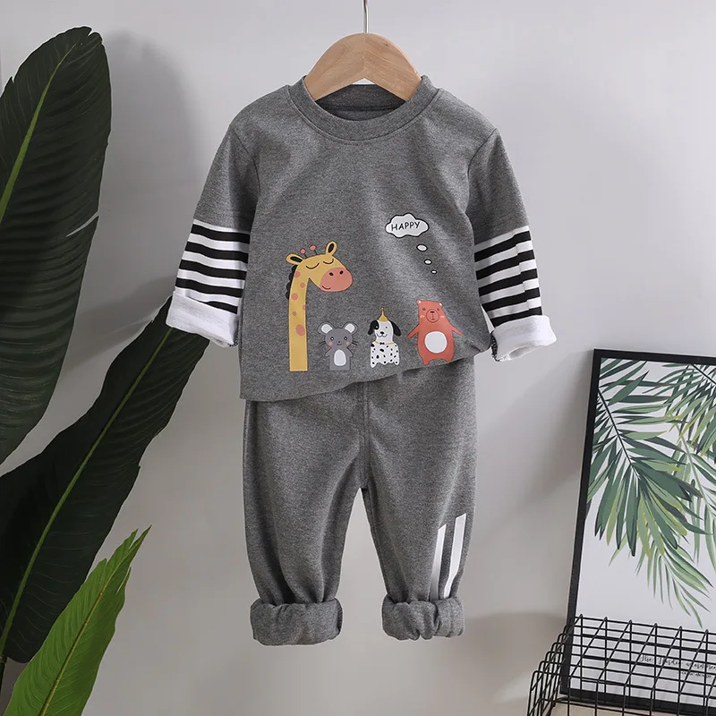 Футболка с длинным рукавом и штаны для мальчиков на возраст 0-2 года |