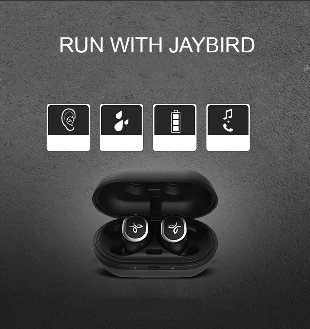 Новые беспроводные наушники logitech Jaybird RUN True Sport для бега, защищенные от влаги и пота, на заказ, 12 часов звука