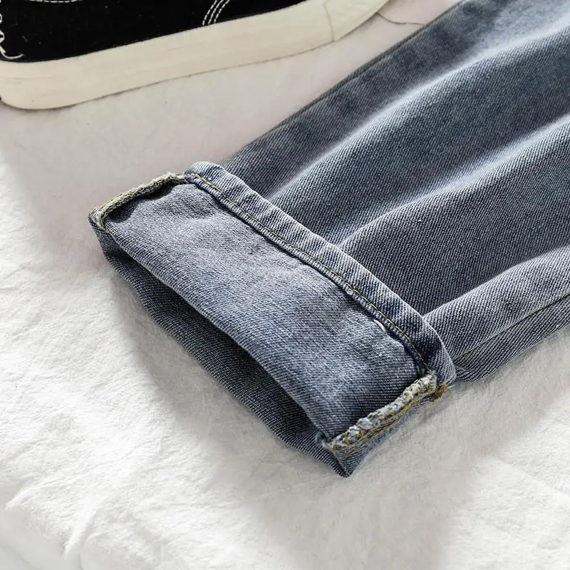 Комбинезоны женские джинсовые синие свободные прямые комбинезоны в Корейском