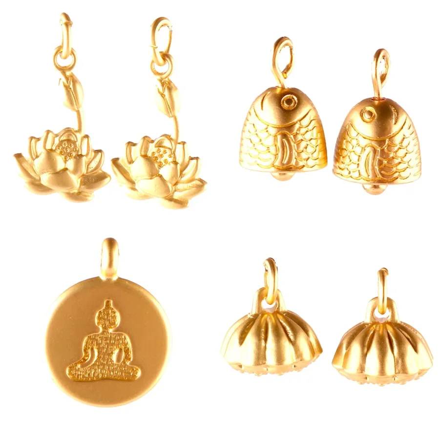 

20pcs Chinese Style Gold Color Buddha Lotus Plant Charm Pendant DIY Handmade Jewelry Accessories