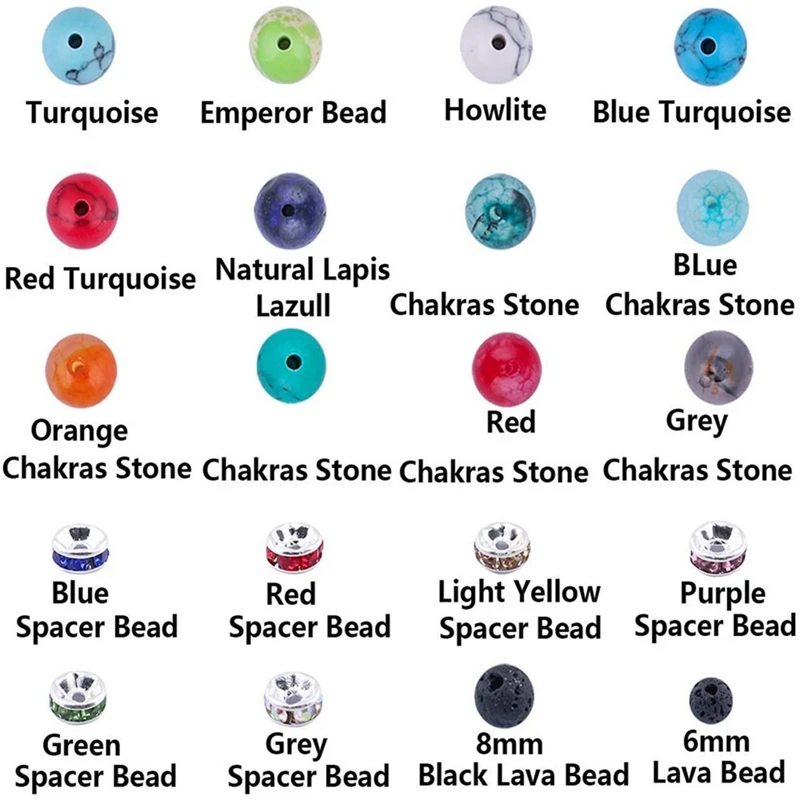 

Seven Chakra Loose Beads Combination 24 Grid Natural Stone DIY Jewelry Accessory Set