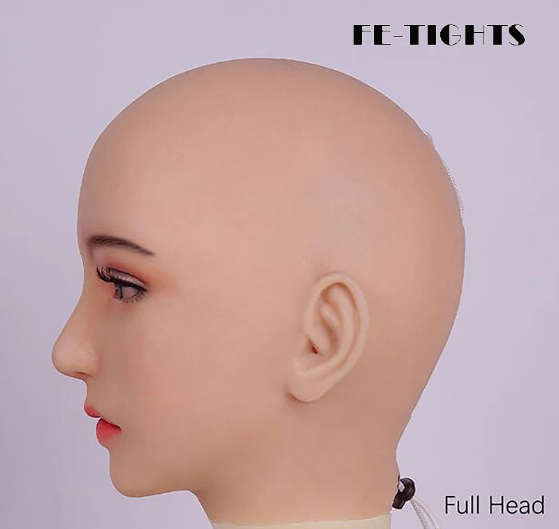 (Ching3)Crossdress Full/Half Head Realistic Silicone Young Girl Transgender Male To Female Cosplay Cross Dressing Mask Fake Eyes |