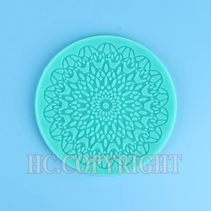 Круглый классический европейский силиконовая форма с цветочным кружевом для