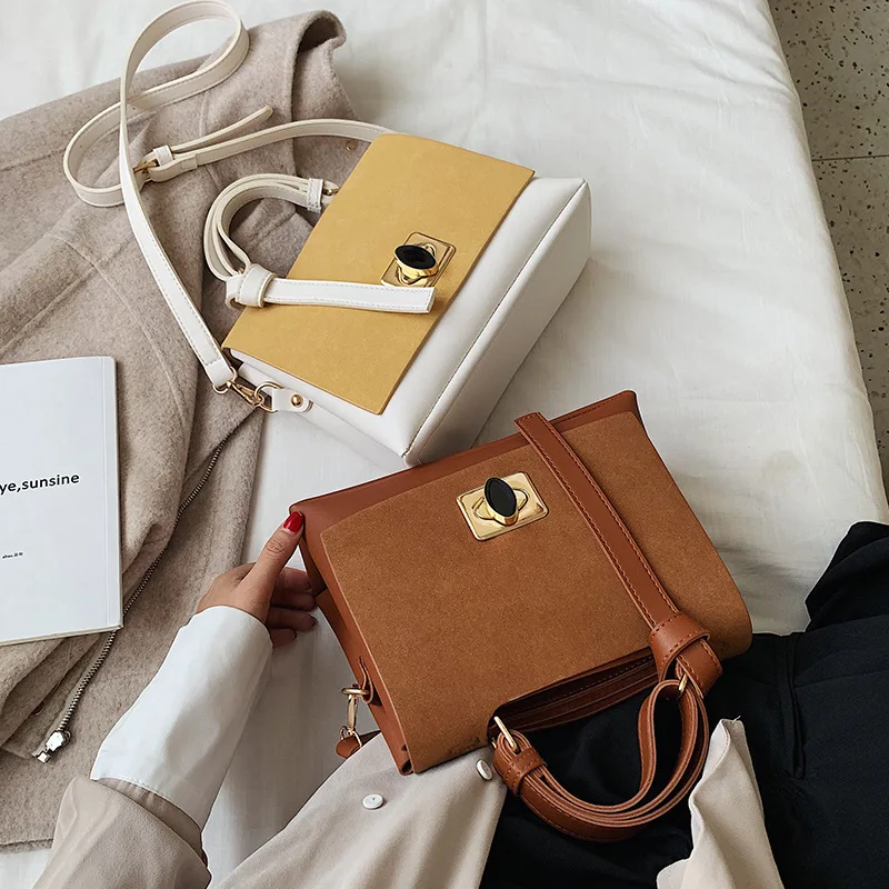 Винтажная женская сумка контрастного цвета на плечо Женская Роскошная