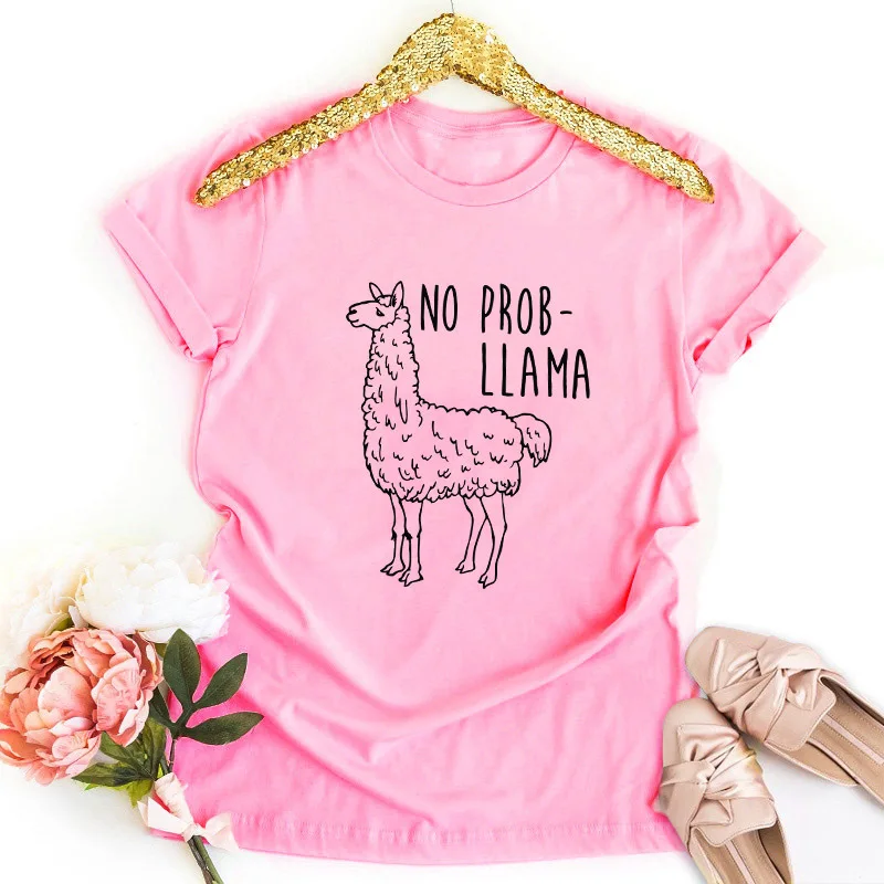 Новинка лета 2019 футболка премиум класса с короткими рукавами и рисунком альпаки