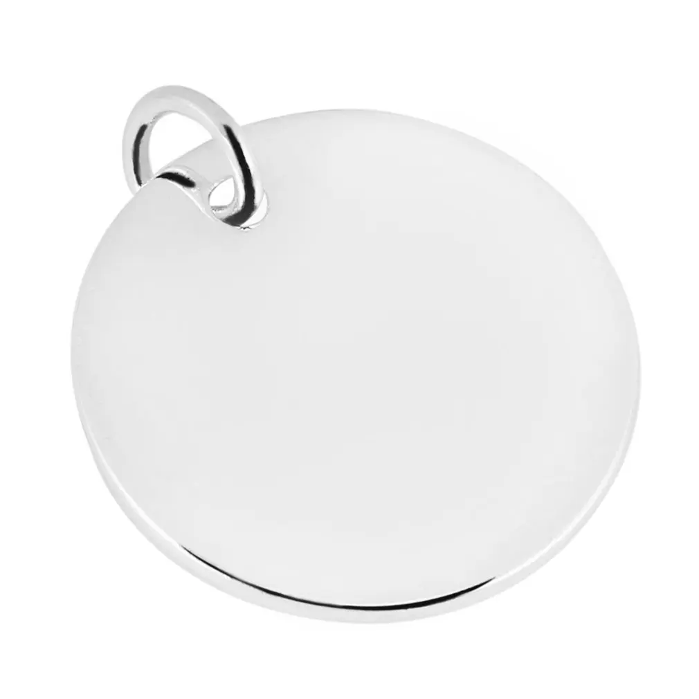 Унисекс для мальчиков и девочек круглая бирка Посеребренная Подвеска ювелирное