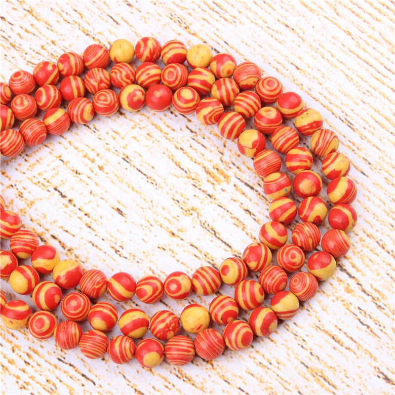 

4 6 8 10 12 MM Red Malachite Natural Stones Round Loose Beads For Jewelry Making Bracelet Necklace Diy