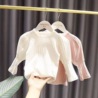 princess baby girls clothes ruffle long sleeve baby solid color t shirt spring autumn cotton soft tops baby girl clothing