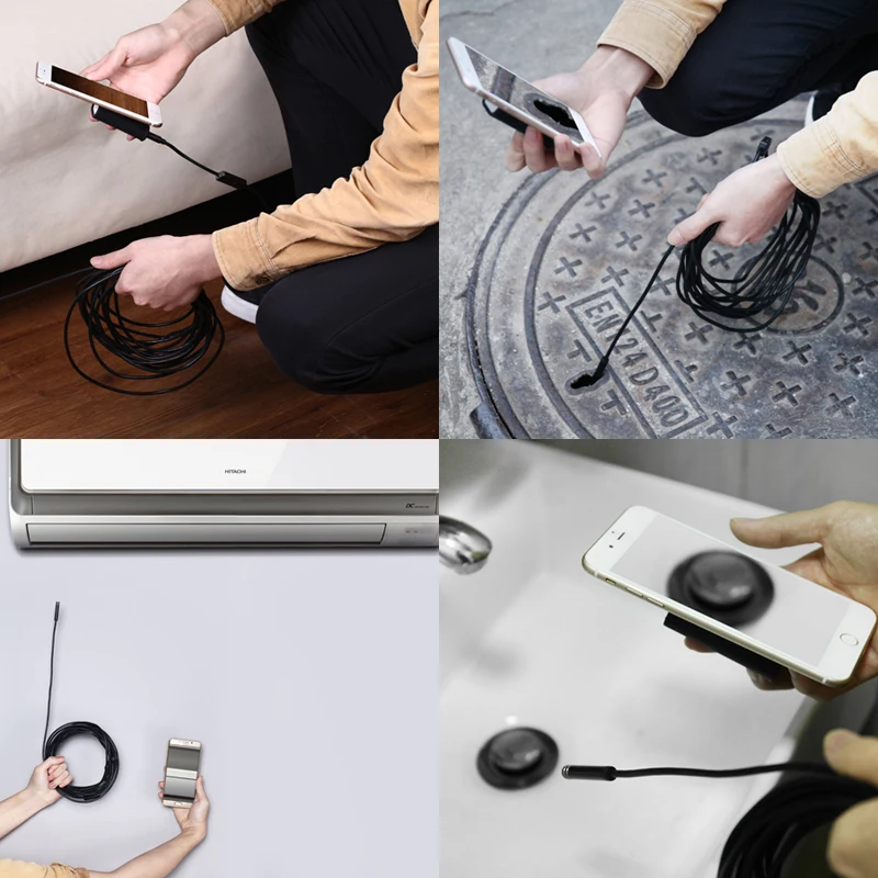 Беспроводной эндоскоп с Wi Fi водонепроницаемая камера для осмотра мини 8 мм USB