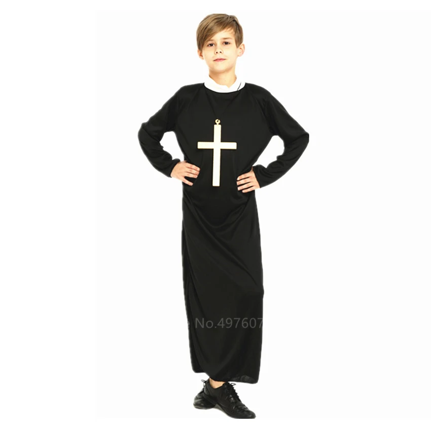 2021 Middle Ages Religiou Boys Priest Easter Children Nun Girls Mary Costume Fancy Christian Missionary Carnival Party Medieval |