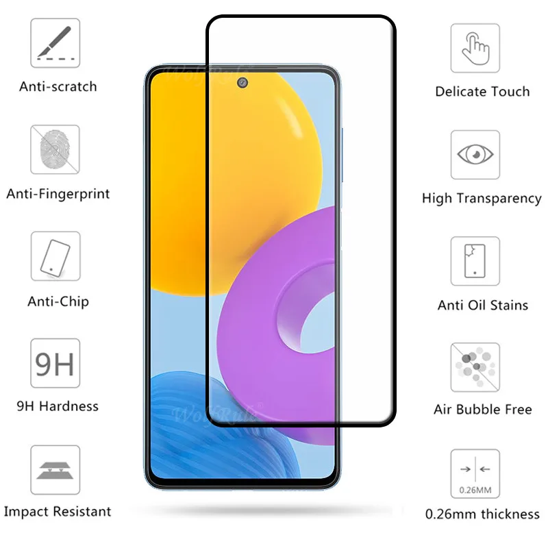 4 in 1 for samsung galaxy m52 5g glass for samsung m52 5g tempered glass full 9h screen protector for samsung m52 5g lens glass free global shipping