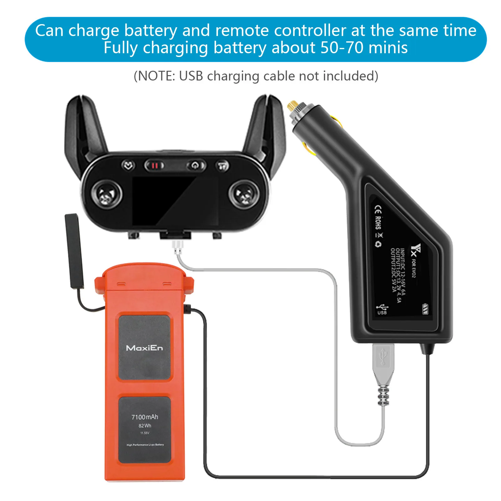 2 в 1 автомобильный адаптер зарядного устройства для пульта дистанционного