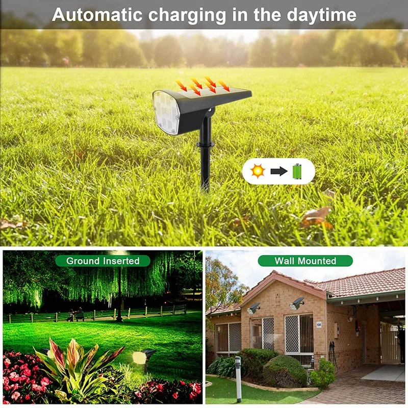 

Solar Spot Lights Outdoor 40 LEDs, Waterproof Outdoor Solar Lights 2-In-1 Outdoor Spotlight Solar Powered Wall Lights