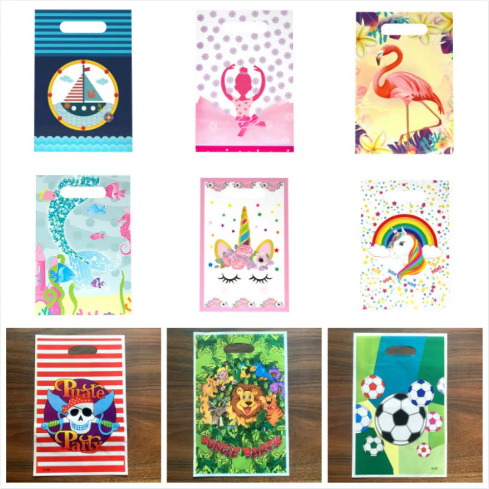 10 шт. Единорог Русалка Футбол пиратский Подарочный пакет конфеты добычи для