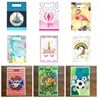 10 шт. Единорог Русалка Футбол пиратский Подарочный пакет конфеты добычи для детей День рождения украшения мальчик пользу