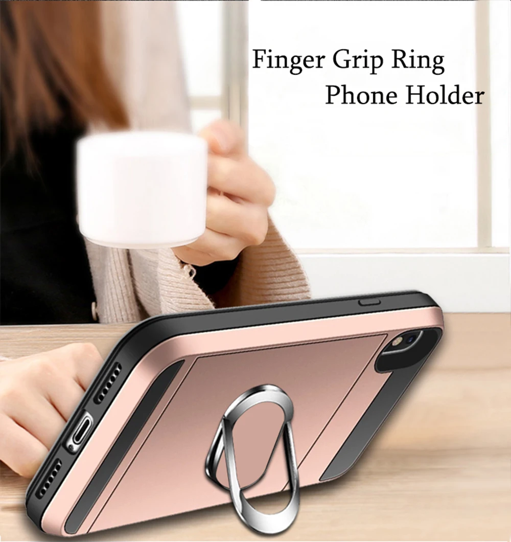Pretty Slide Card Phone Case For iPhone 11 X XR XS Max Pro Shockproof Slot Holder Cover 7 8 6 6S Plus | Мобильные телефоны и