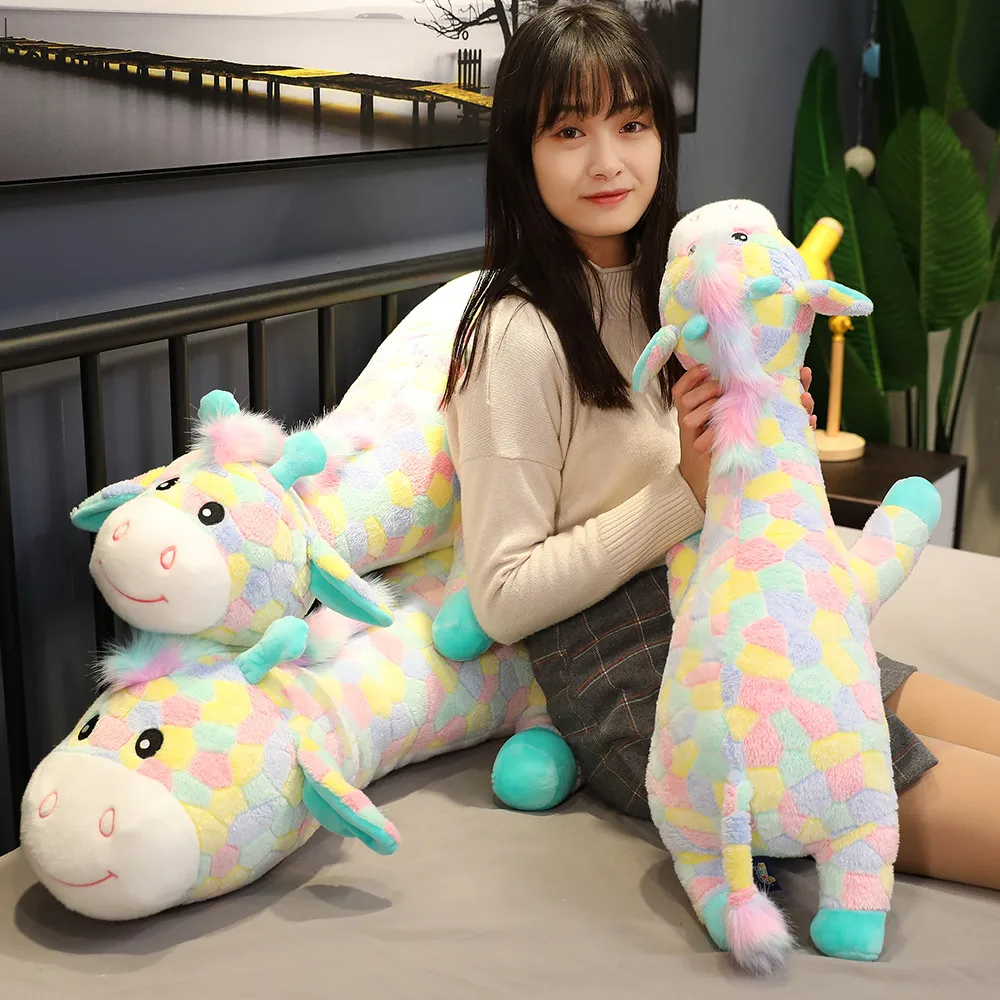 Online De Alta Calidad De Gran Tamaño Kawaii Juguetes De Ciervo De Peluche Colorido Animal Relleno Ciervo De Peluche Suave Niños Regalos De Decoración Para El Hogar De Almohada Regalo De Navidad