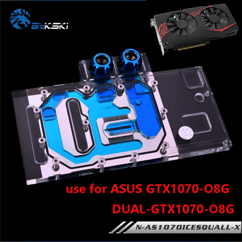 

BYKSKI Gpu Water Block use for ASUS GTX1070-O8G-SI/GAMING/GTX 1060 Dual RGB Light/Full Cover Graphics Card Copper Radiator Block