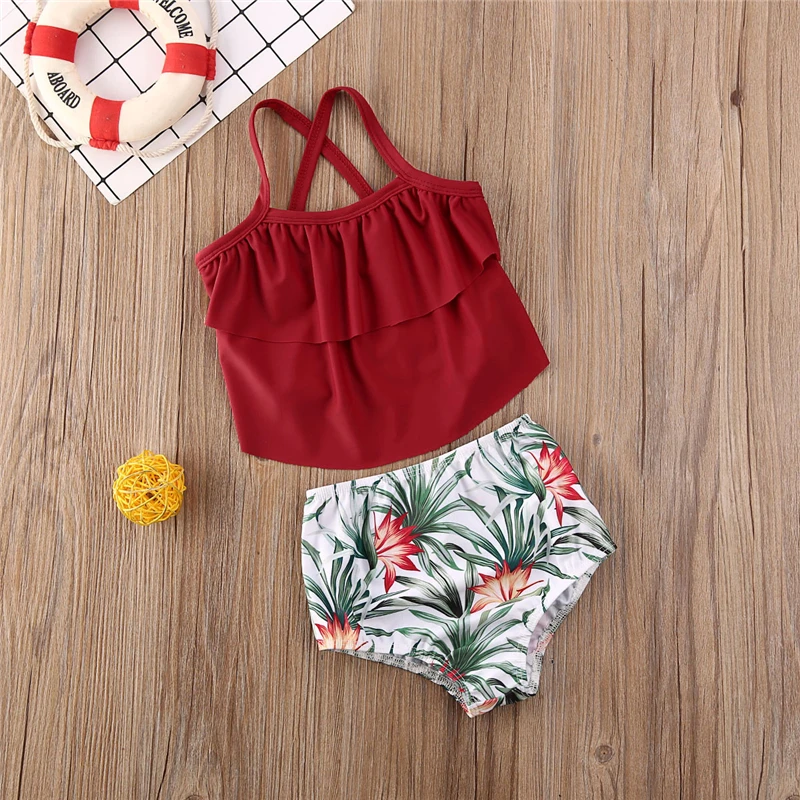 Комплект из 2 предметов купальный костюм для малышей летний комплект бикини