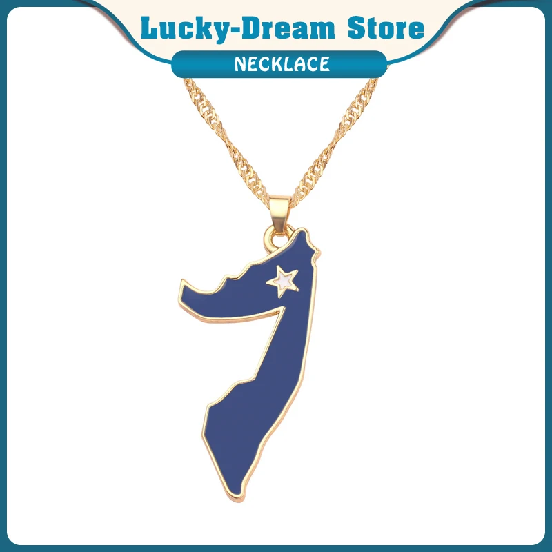 Ожерелье с подвеской в виде карты флага страны Африки и малии модная цепочка