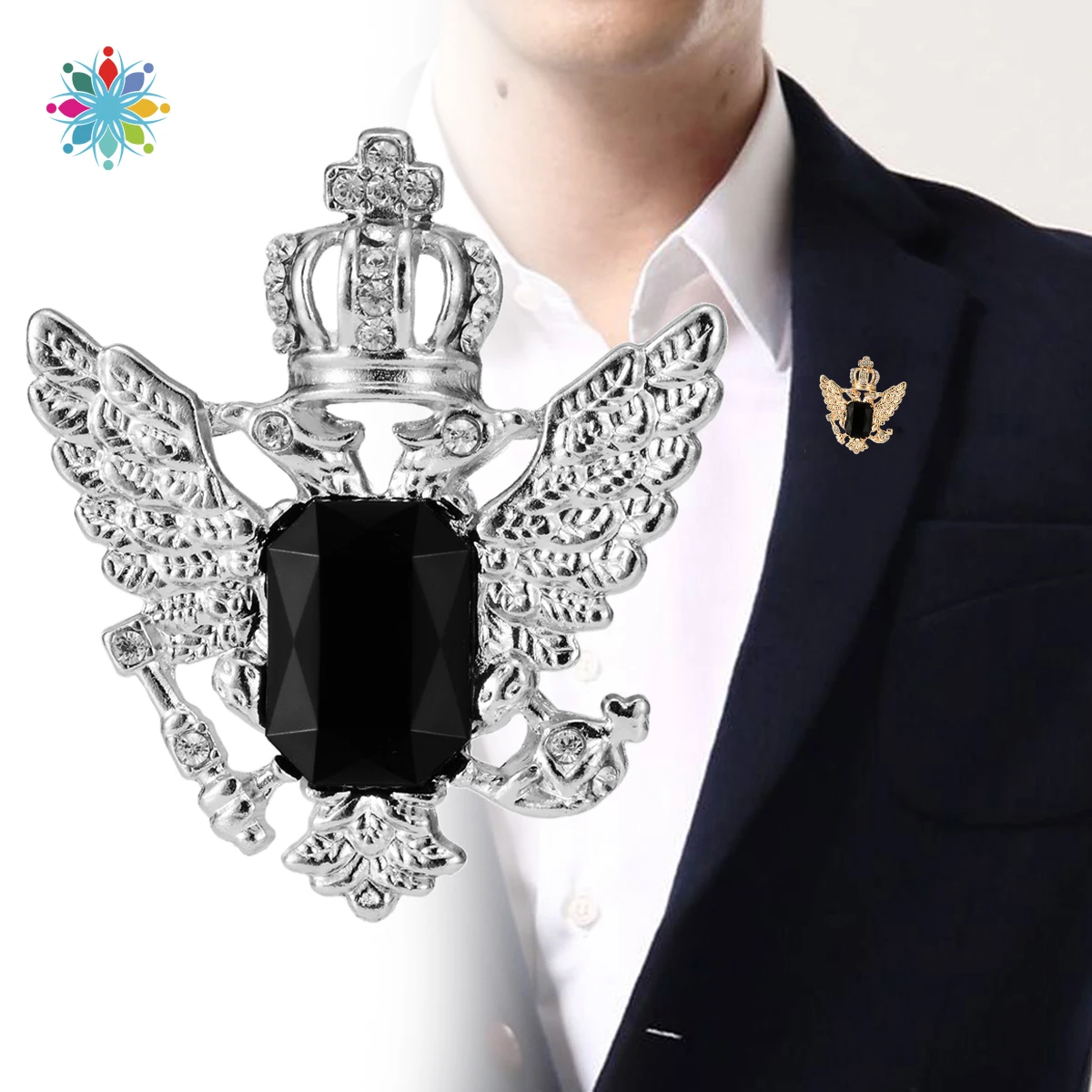 

Hot Vintage Brooch Jewelry Mens Crystal Angel Collar Pin Clip Brooch Pin