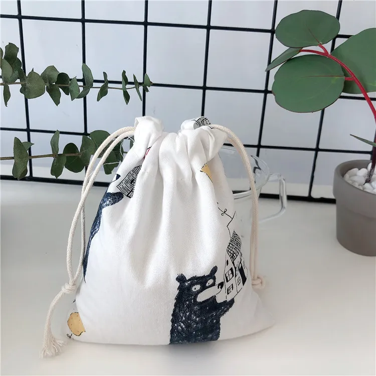 Холщовая мини-сумка на шнурке с принтом 3 шт. | Багаж и сумки