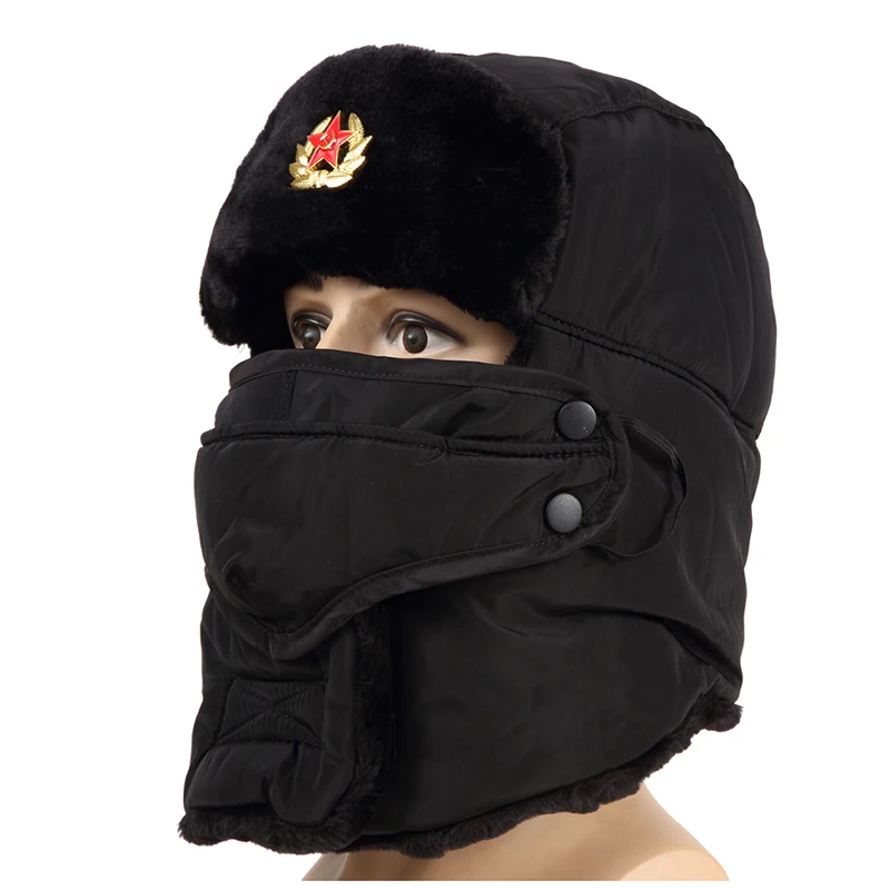 Шапка-бомбер для русской Советской Армии, шапка-ушанка, зимняя шапка-ушанка для мужчин и женщин, утепленная Балаклава, плюшевая шапка-ушанка, теплая Военная Лыжная шапка
