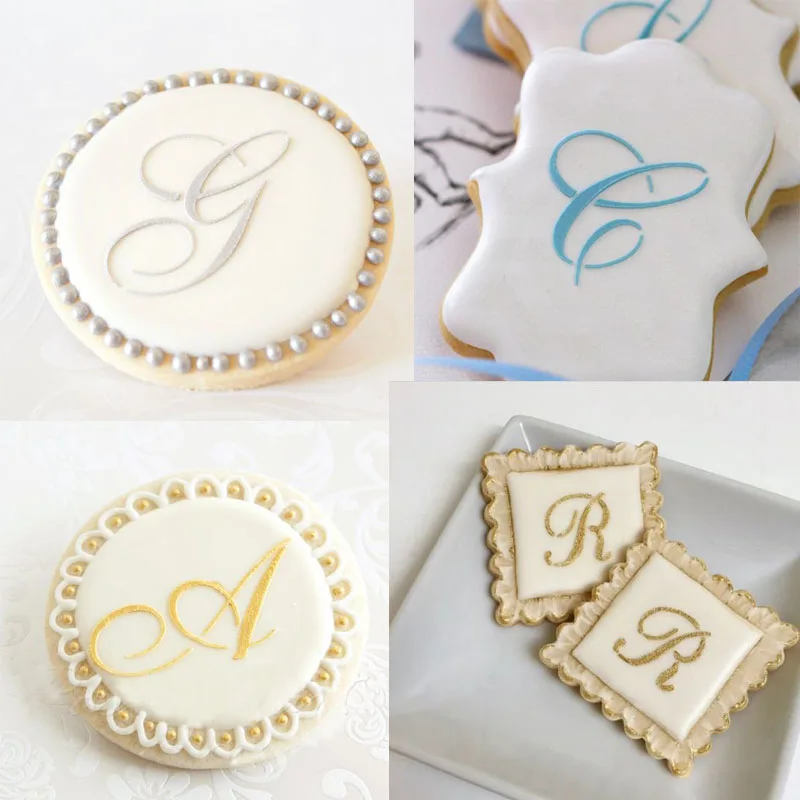 5 шт./компл. с изображением букв алфавита для нарезки печенья в виде тиснения