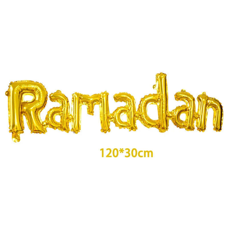 Leeiu ИД Мубарак баннер золото Цвет письмо шары Рамадан этикетка Стикеры исламский