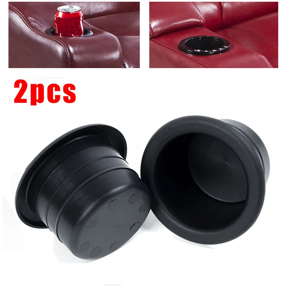 

Water Cup Holder Universal 2pcs Black Boat Drink Holder Marine Parts Plastic Recessed