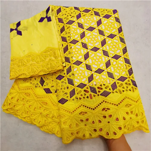 yellow swiss voile lace in switzerland tissu dentelle white nigerian lace fabrics african dresses for women swiss lace fabric 7yard/lot - Цвет: yellow