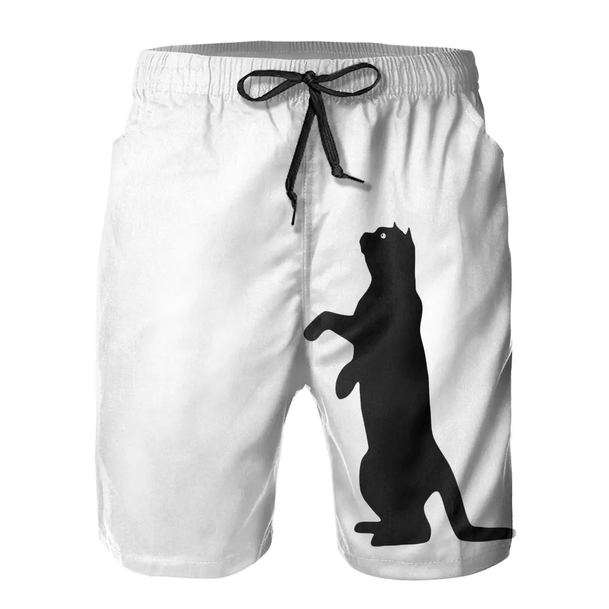 

Mens Sweatpants Black Cat Surfing Beach Board Swim Trunks Sport Quick Dry Mesh Casual Funny Little Short for Boy