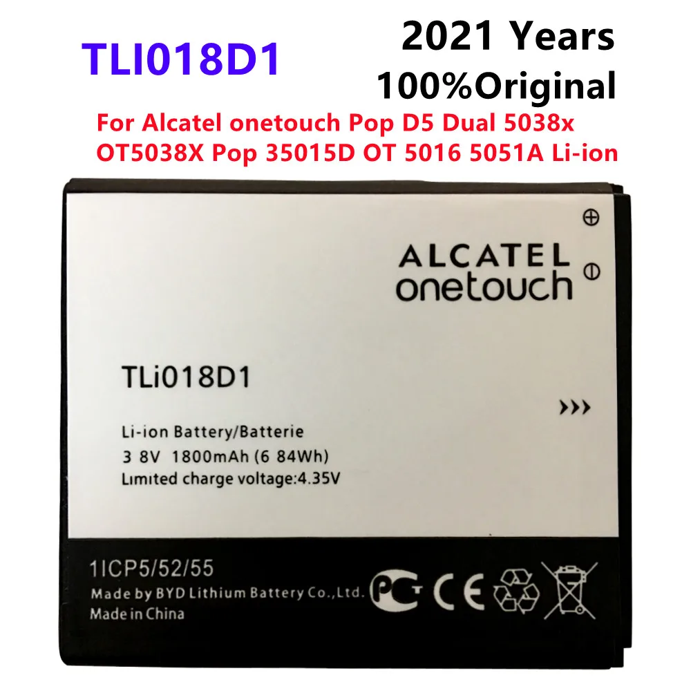 

Новый аккумулятор 1800 мАч TLi018D1 для Alcatel one touch Pop D5 Dual 5038x OT5038X Pop 3 5015D OT 5016 5051A батарея для телефона