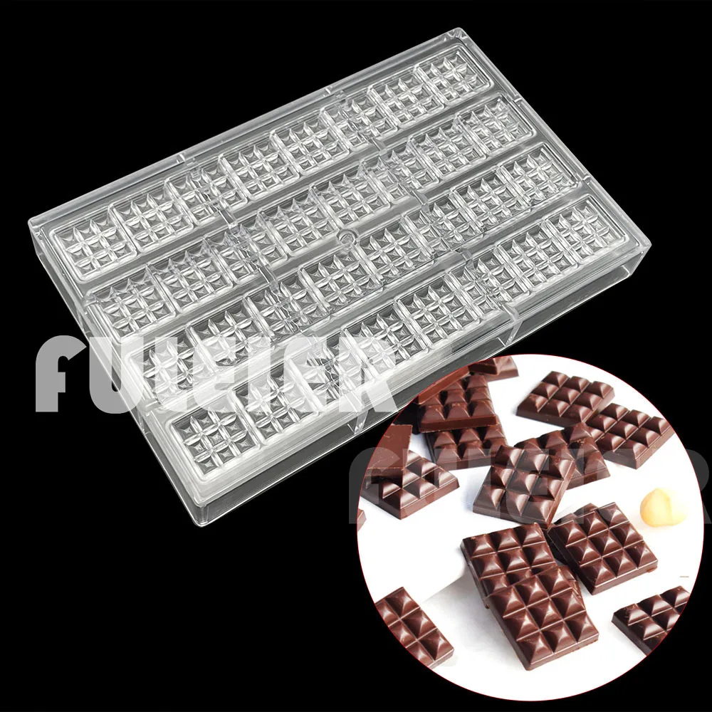 5.6g  Cube Polycarbonate Chocolate Bar Mold  Baking Pastry Sweets BonBon Cake Candy Square Bar Mould Confectionery Tool Bakeware