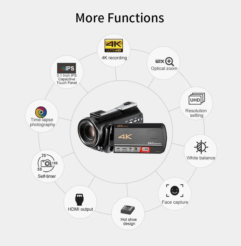 Winait professional UHD 4k цифровая wifi видеокамера/видеокамера для домашнего